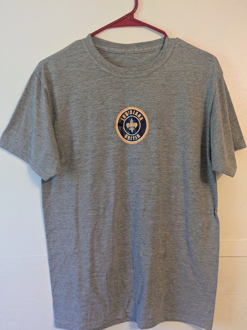Gray Crew Neck Men's T‑Shirt